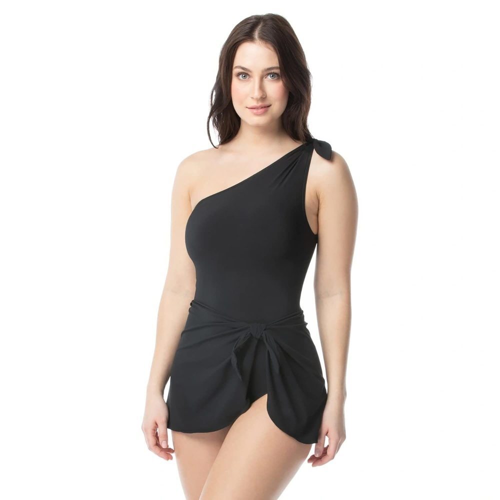 Contours by Coco Reef One Shoulder Sarong One Piece Swimsuit 36D 12